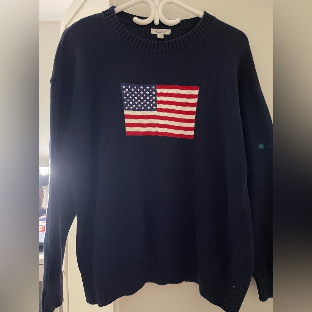 knitted navy crew
